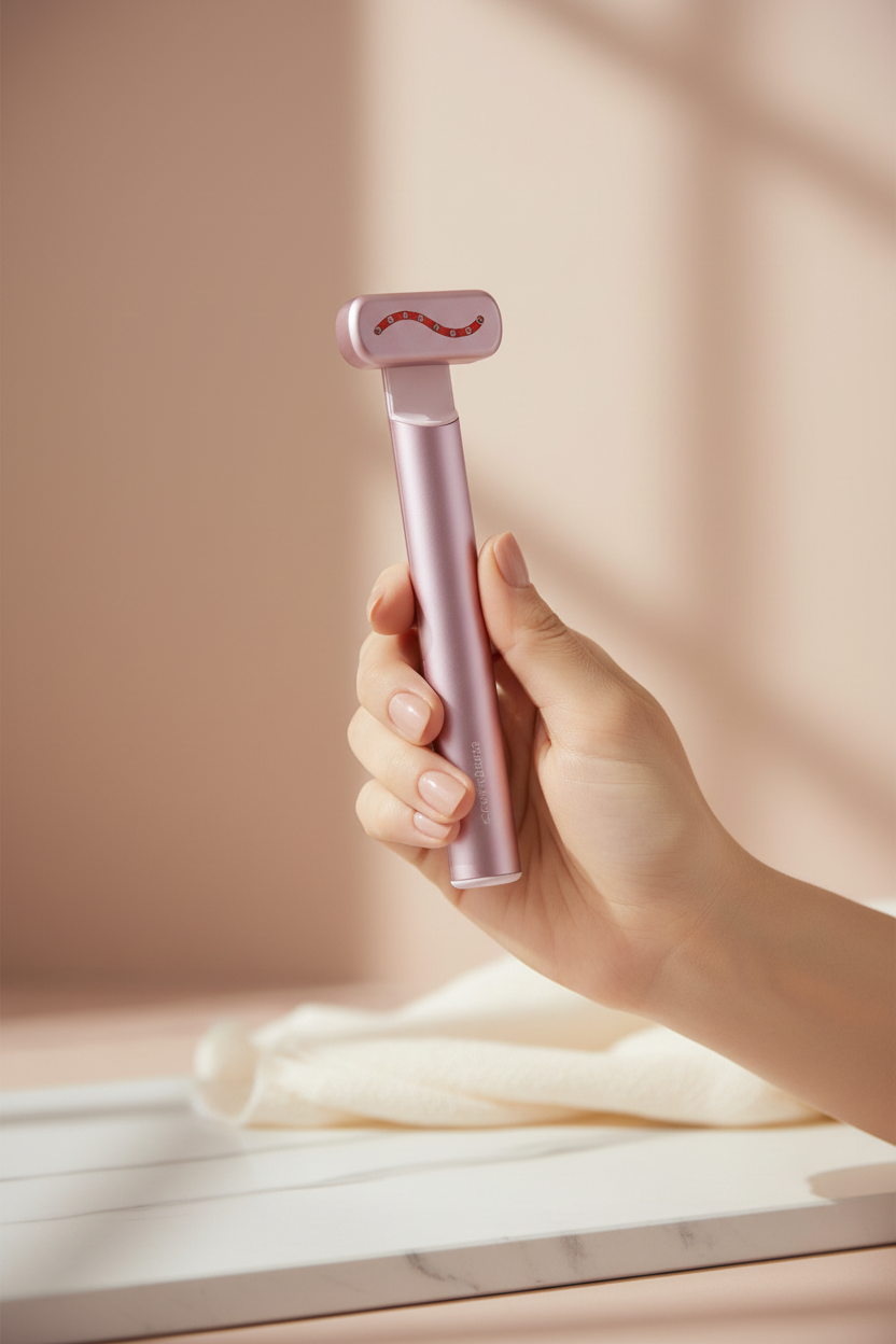 Appareil anti-ride en main angle différent